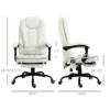 7-Point Vibrating Massage Office Chair High Back Massaging Office Desk Chair with Lumbar Support, Footrest, White 4