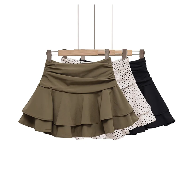 Chic Woman Pleated Skirt Women High Waist Short Skirts For Women 2025 Summer Mini Skirt Ruffes Elegant Women's Party Skirts
