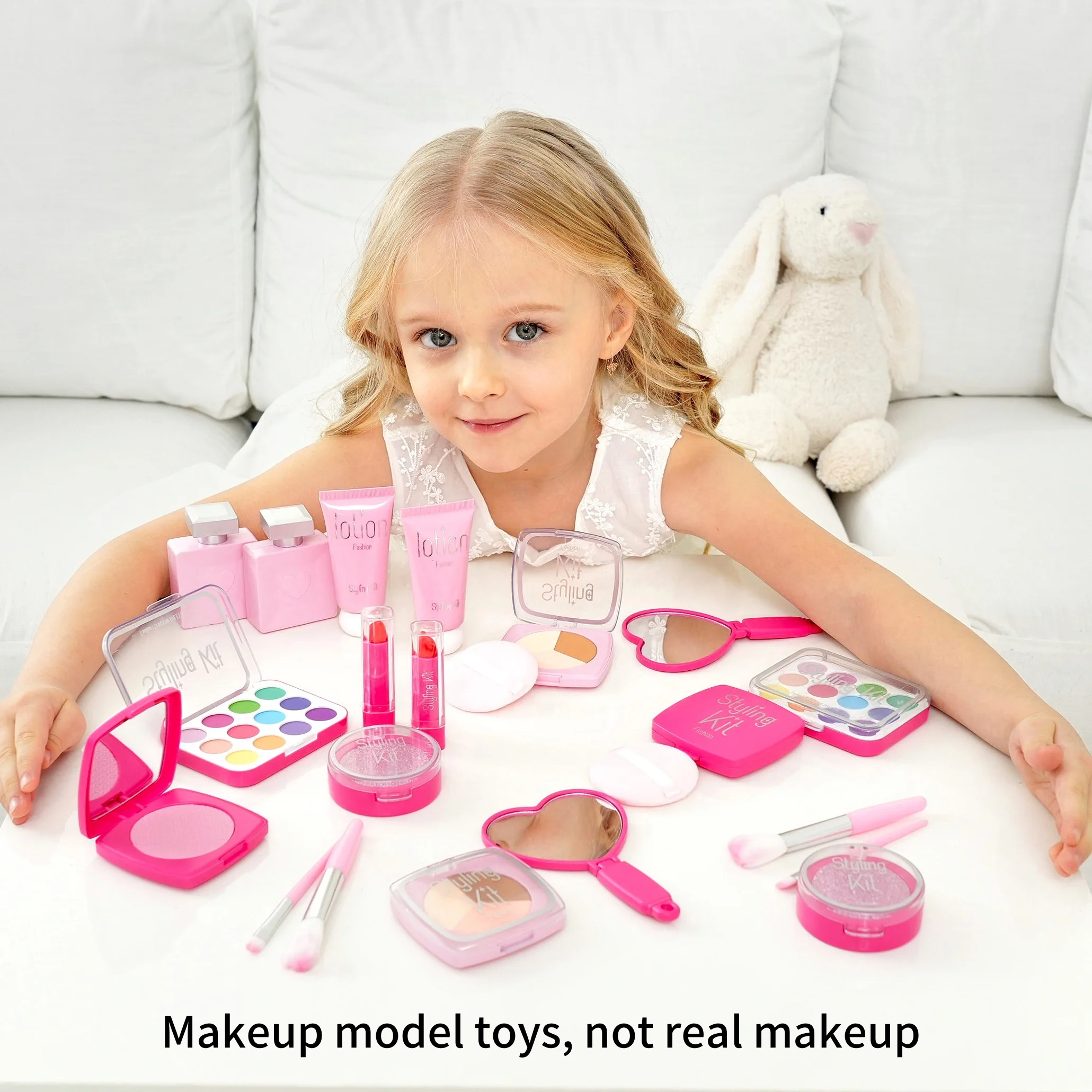 Play Makeup Toy Model-Lipstick and Eyeshadow Kit, Girl Princess Makeup Set，Birthday Gift, Pretend Play, Can't Really