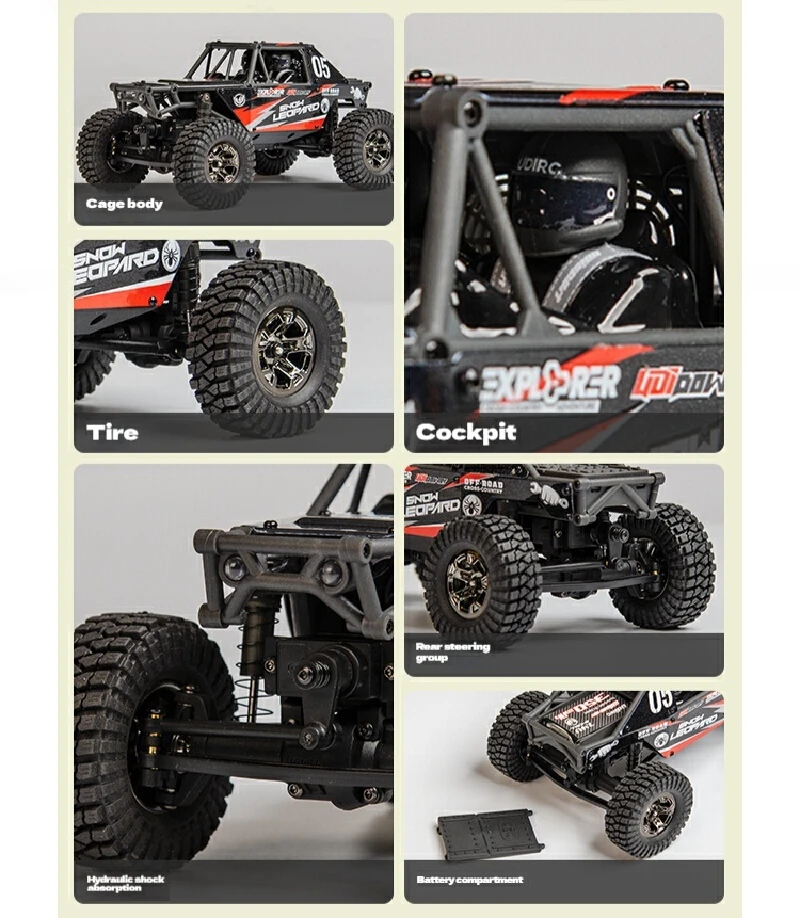 1/24 Rc Crawler Car Udirc Ucx24 4wd Mini Climb Racing Brushless Motor 4 Wheel Steering 3 Speed ​​Transmission Rtr Toy 3