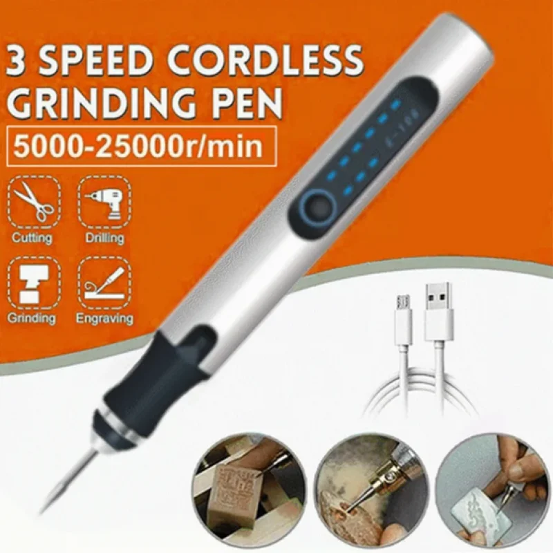 Electric Mini Grinder Engraving Pen Wireless Grinder With Battery Cordless Micro Rotary Tools Drill For Jewelry Metal