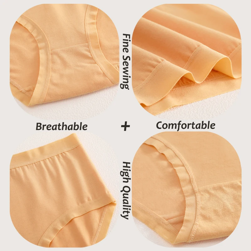 Cotton Seamless Panties - High Waist Briefs With Elastic Waistband | Breathable Women Underwear