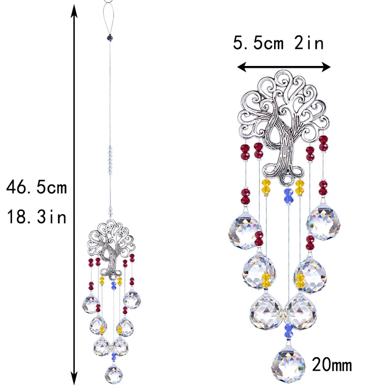 Hanging Crystal Lighting Ball Pendant DIY Tree Of Life Sun Catcher Prism sun catcher crystal pendant sun catchers for Outdoor Home