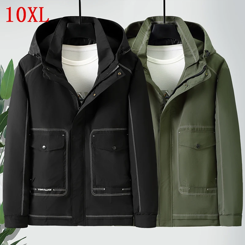 

Куртка мужская осенне-зимняя с капюшоном, батальных размеров, 10XL