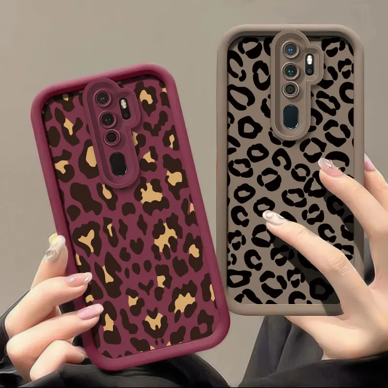 Leopard Print Shockproof Silicone Phone Case with Camera Lens Protection