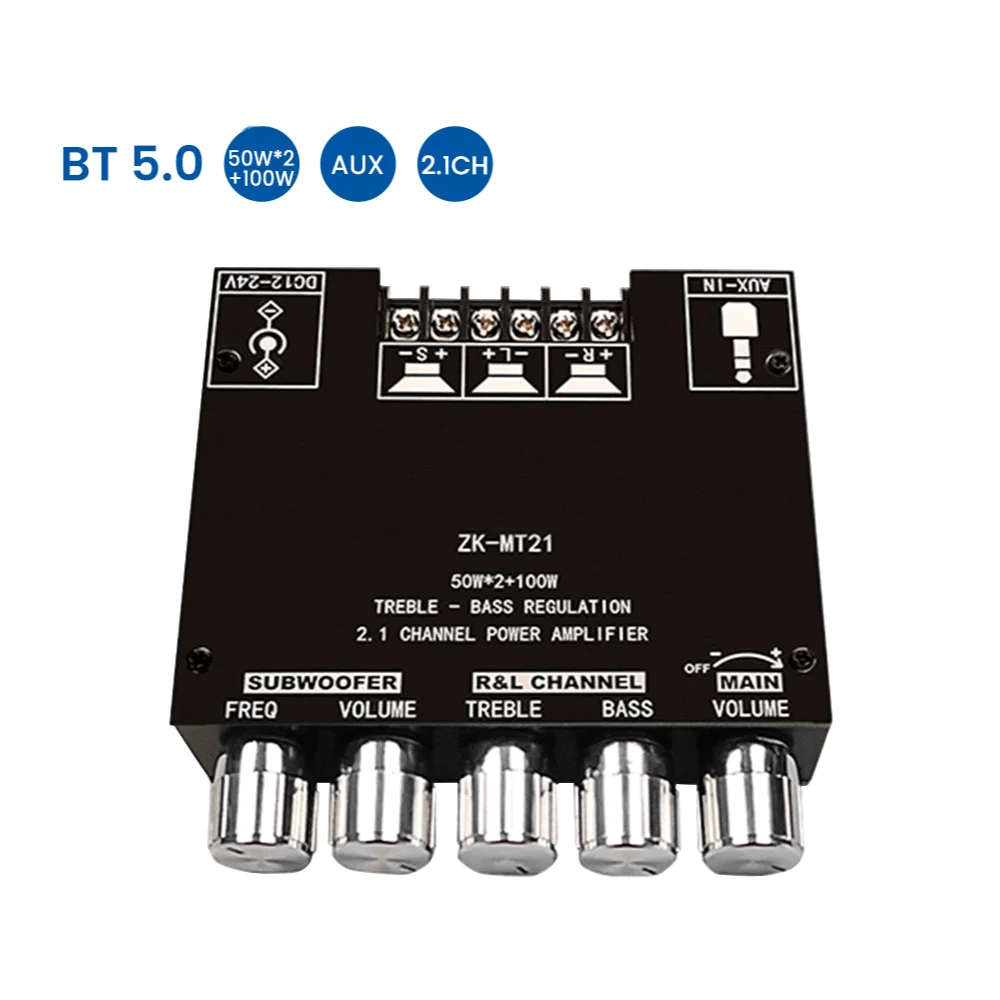 

Плата усилителя мощности AIYIMA TPA3116D2, совместимая с Bluetooth, 5,0 стерео сабвуфер 2,1, усилитель звука 50Wx2 + 100 Вт