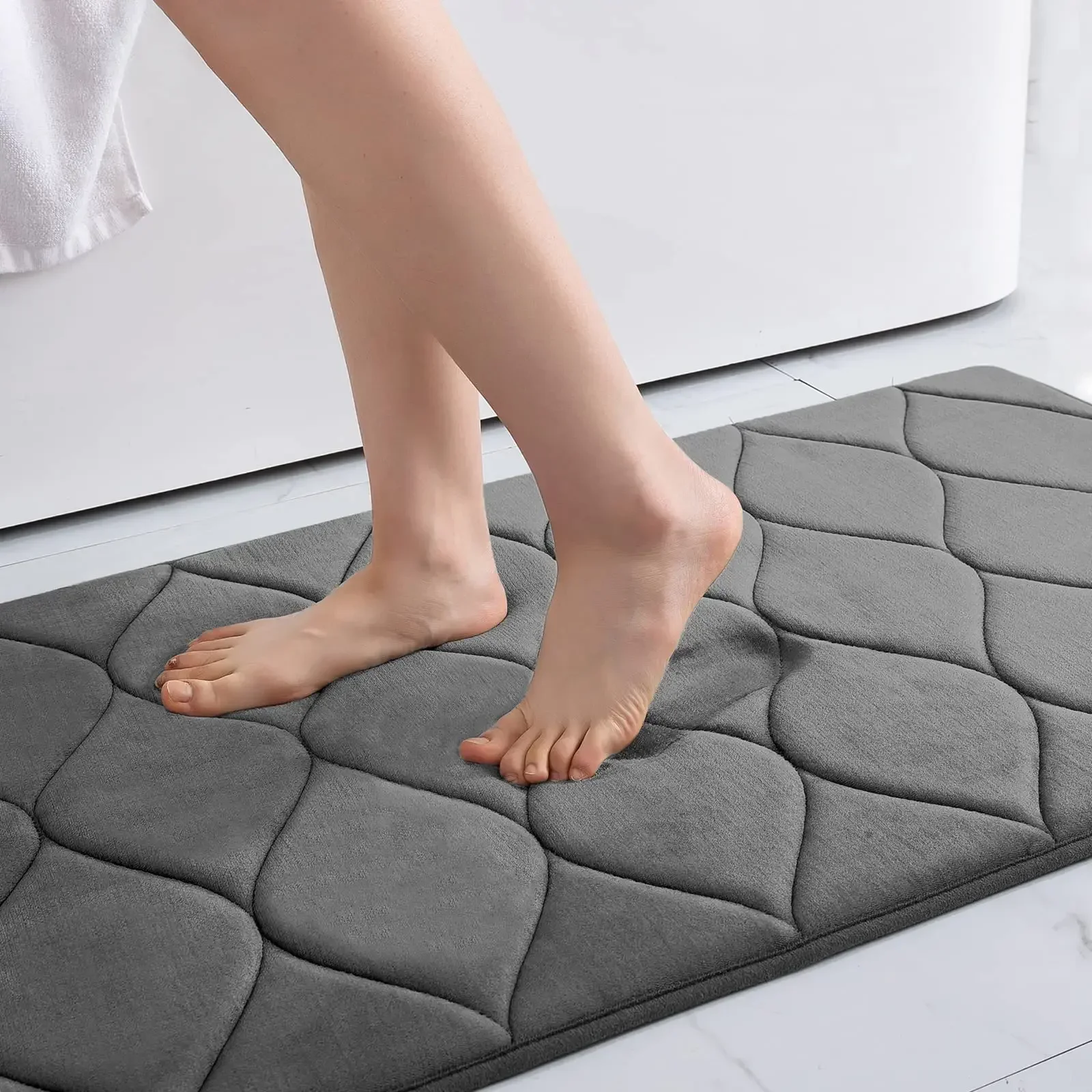 

Olanly Absorbent Bathroom Rug Thick Non-Slip Shower Carpet Machine Washable Floor Pads Home Decoration Soft Memory Foam Bath Mat