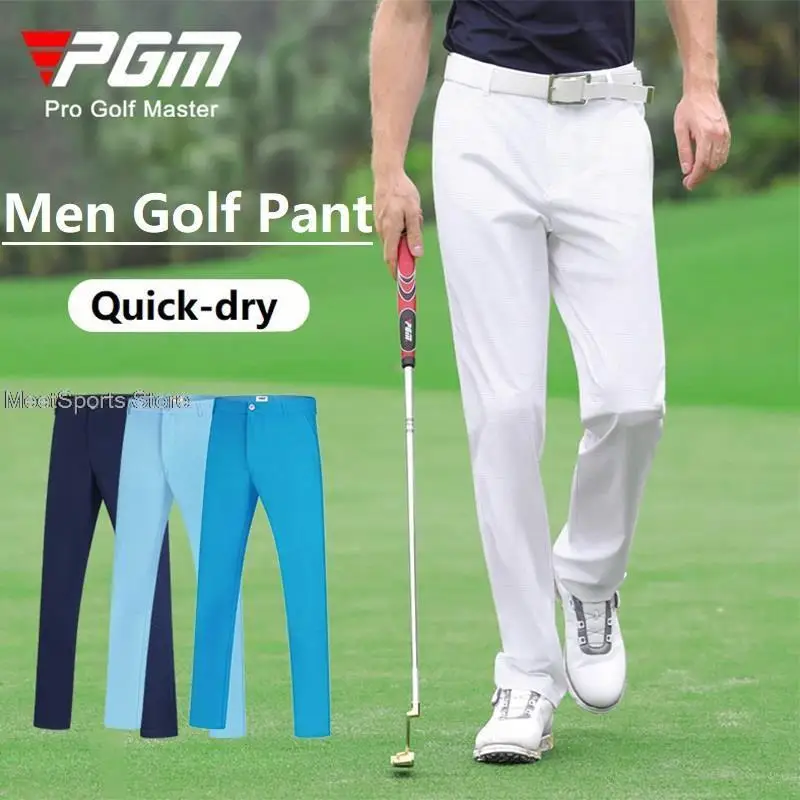Pgm Thin Golf Pants Men Quick-Dry Trousers Breathable Golf Clothing Summer Male Elastic Casual Sports Pants XXS-4XL Plus Size golf sports trousers
