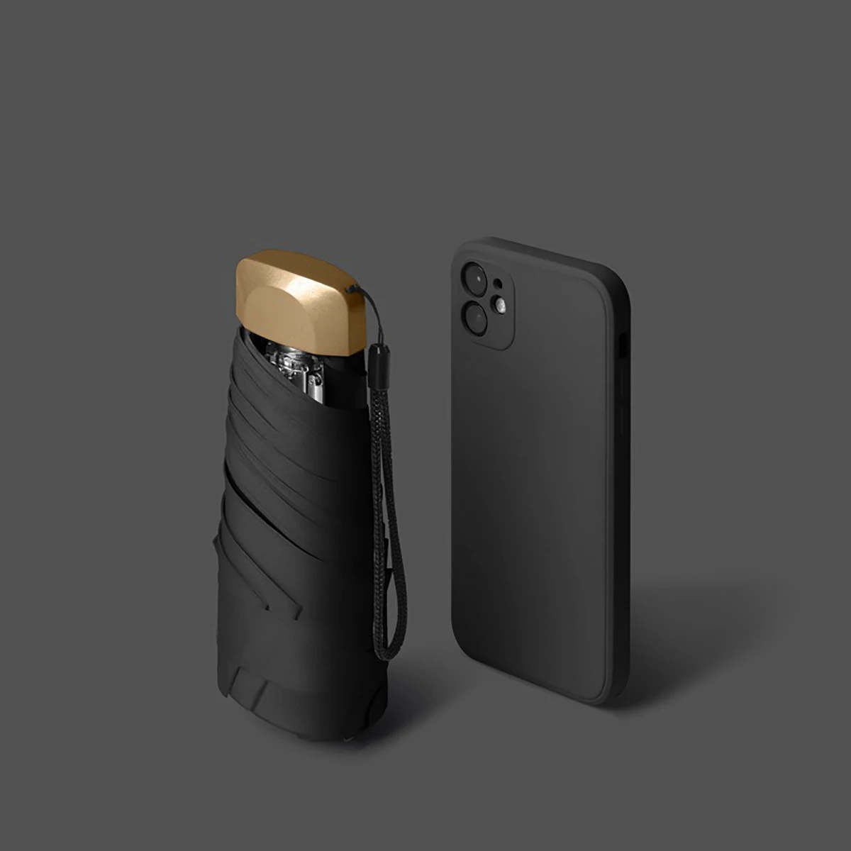 Stylish Portable Design,Compact 6-Rib Mini Folding Umbrella,Lightweight Durable Alloy Handle,Frame,For Sun,Rain,Cute Rain Gear