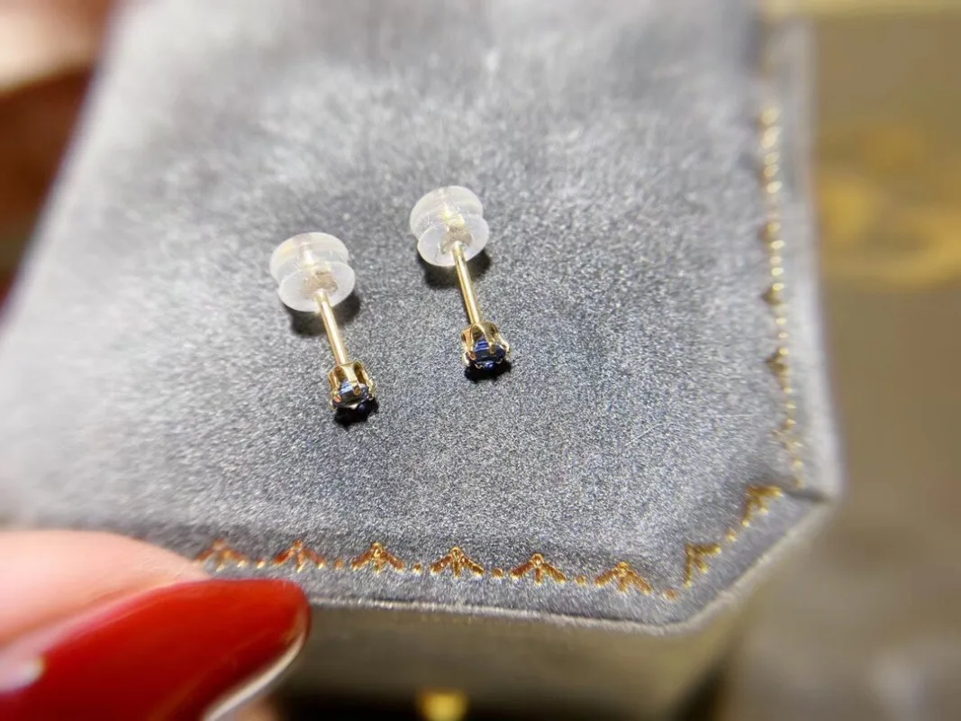 925 Orecchini A Bottone In Argento Sterling Con Strass Di Cristallo Austriaco Tondo 206 Zaffiro