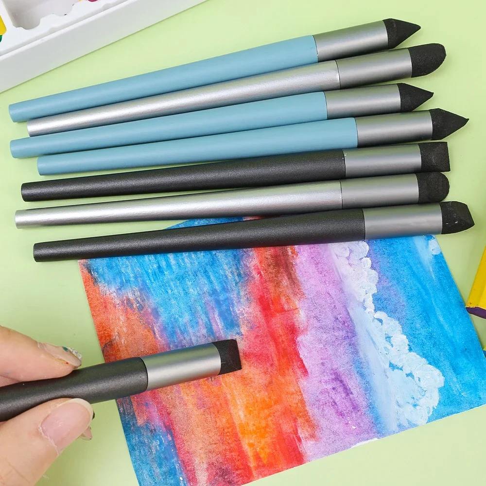 오일 파스텔용 블렌딩 스폰지 펜, 세척 가능한 스케치 마찰 브러시, 재사용 가능한 드로잉 아트 블렌더, 전문 아티스트용 도구