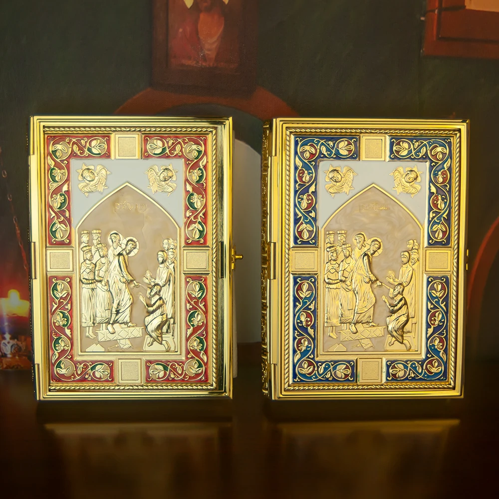 Ost orthodoxe heilige Schriften Gospel Buchcover für die Kirche mit hochwertiger Handarbeit und Vergoldung – Detail 10