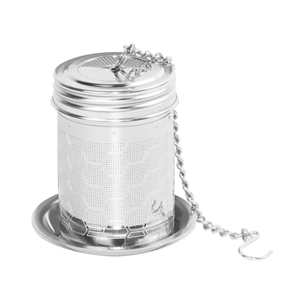 

Rust-proof Tea Strainer High Stainless Steel Tea Infuser with Drip Trays Chain Hook for Teapot Mug Cup Food Grade for Brewing