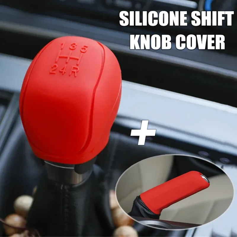 

Car 5-speed Gear Shift Knob Silicone Covers Grip Handle Non-Slip Protective Cover Decoration Auto Interior Accessories