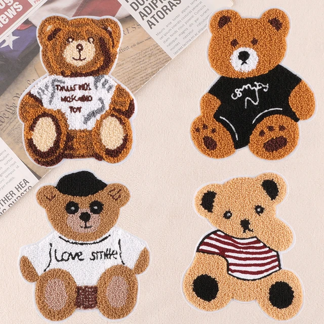 Large patches for jackets 2Pcs Large Embroidered Patches Bear Panda Sew On  Patch Applique for Clothes Bags Jackets 
