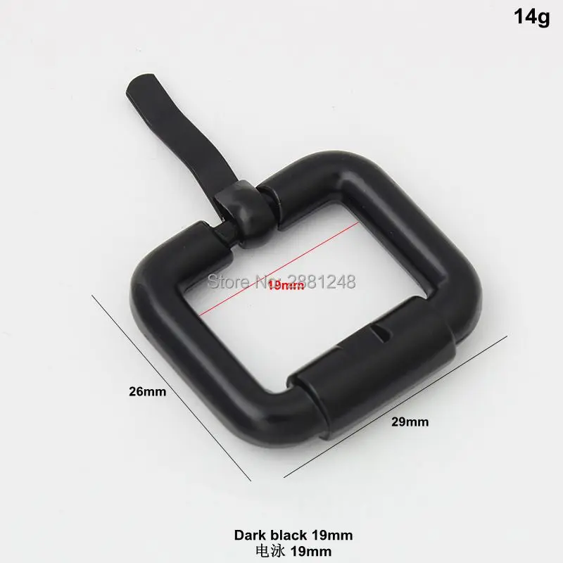 10-30-100pcs dark black dark black turnbuckle zinc alloy square pin buckle bags/belt bag belt strap metal pin buckl DIY adjuster