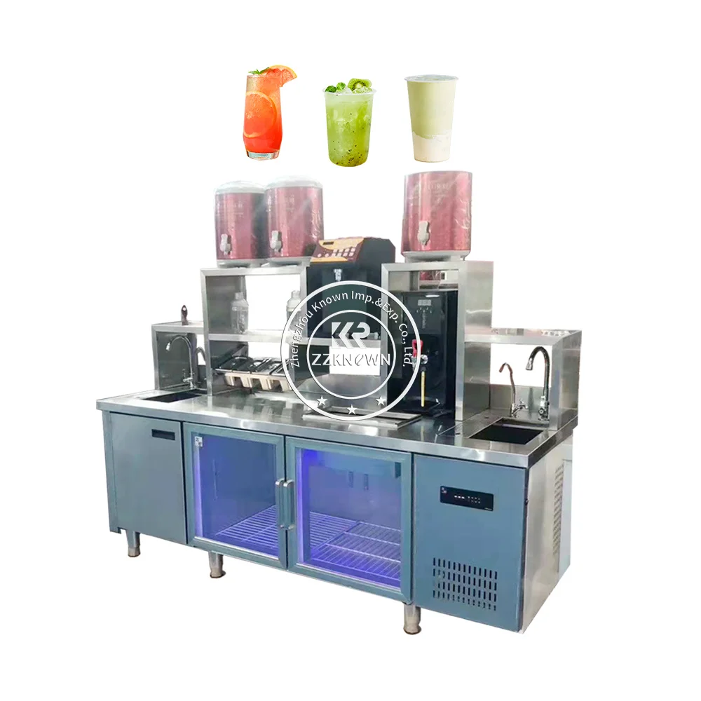 

2024 Hot Selling Customized Hotel Bar Mixed Drinks Pearl Milk Tea Cocktail Making Workstation