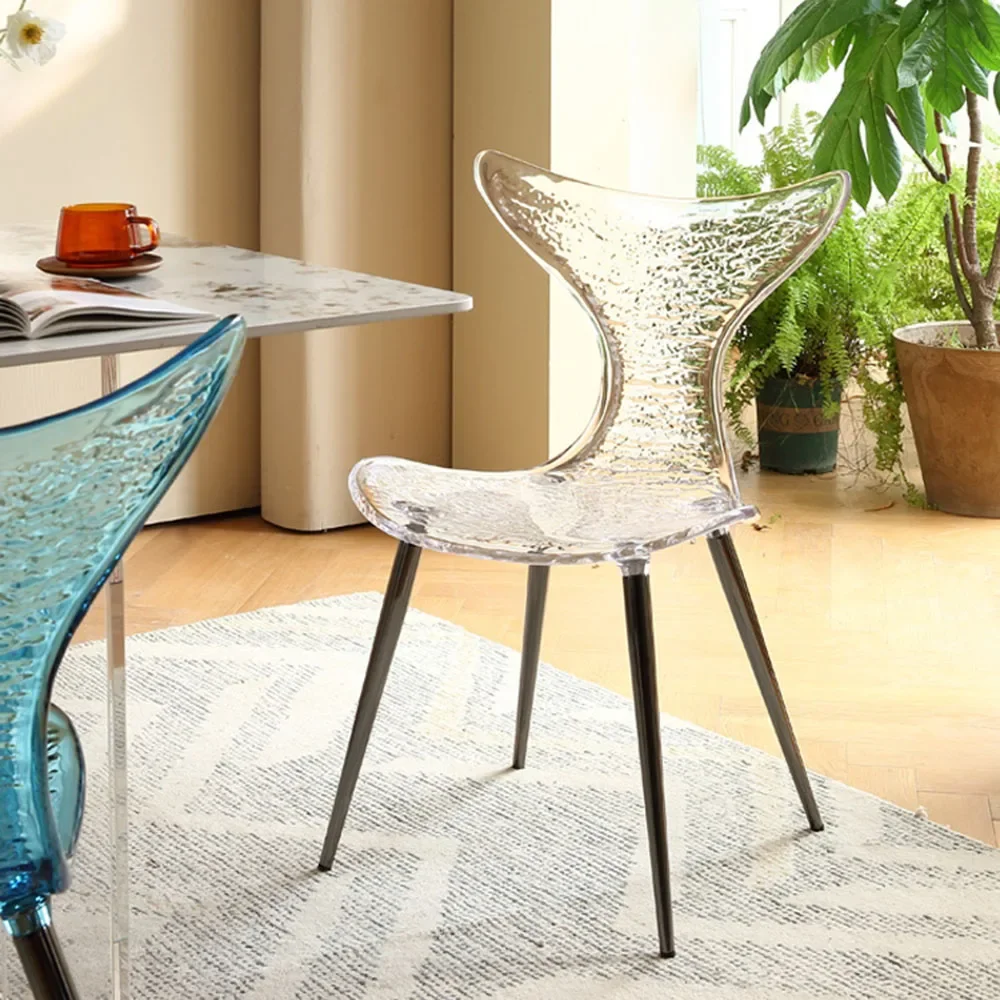 

Fashion Clear Dining Chairs Designer Dinette Plastic Weddings Balcony Dining Chairs Beach Kitchen Silla Comedor Decoration