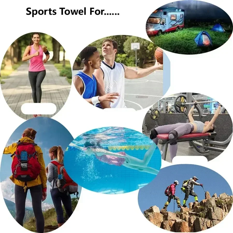 Quick-Dry Sports Towel Microfiber 40×80/76x152cm for Running, Yoga, Gym, Fitness, Basketball, Outdoor Camping, Hiking, Beach Beach towels & mats Practical Beach Essentials