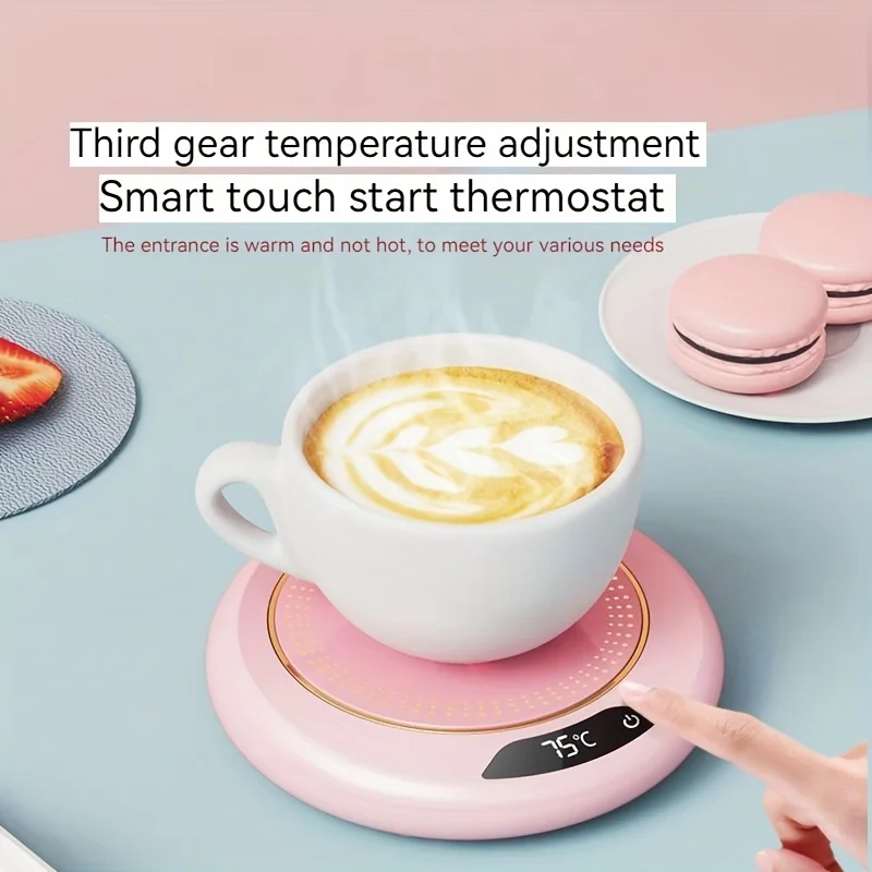 Coffee Mug Warmer, 3 Temperature Settings, Auto Shut Off, USB Heating Pad For Beverages, Milk, Tea & Hot Chocolate (Without Cups