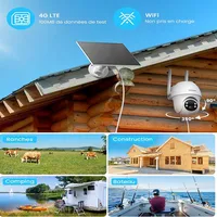 ieGeek 4G 2K HD LTE caméra de surveillance solaire extérieure sans fil, carte SIM sans WiFi, Vision nocturne, système d'analyse AI/Cloud 3