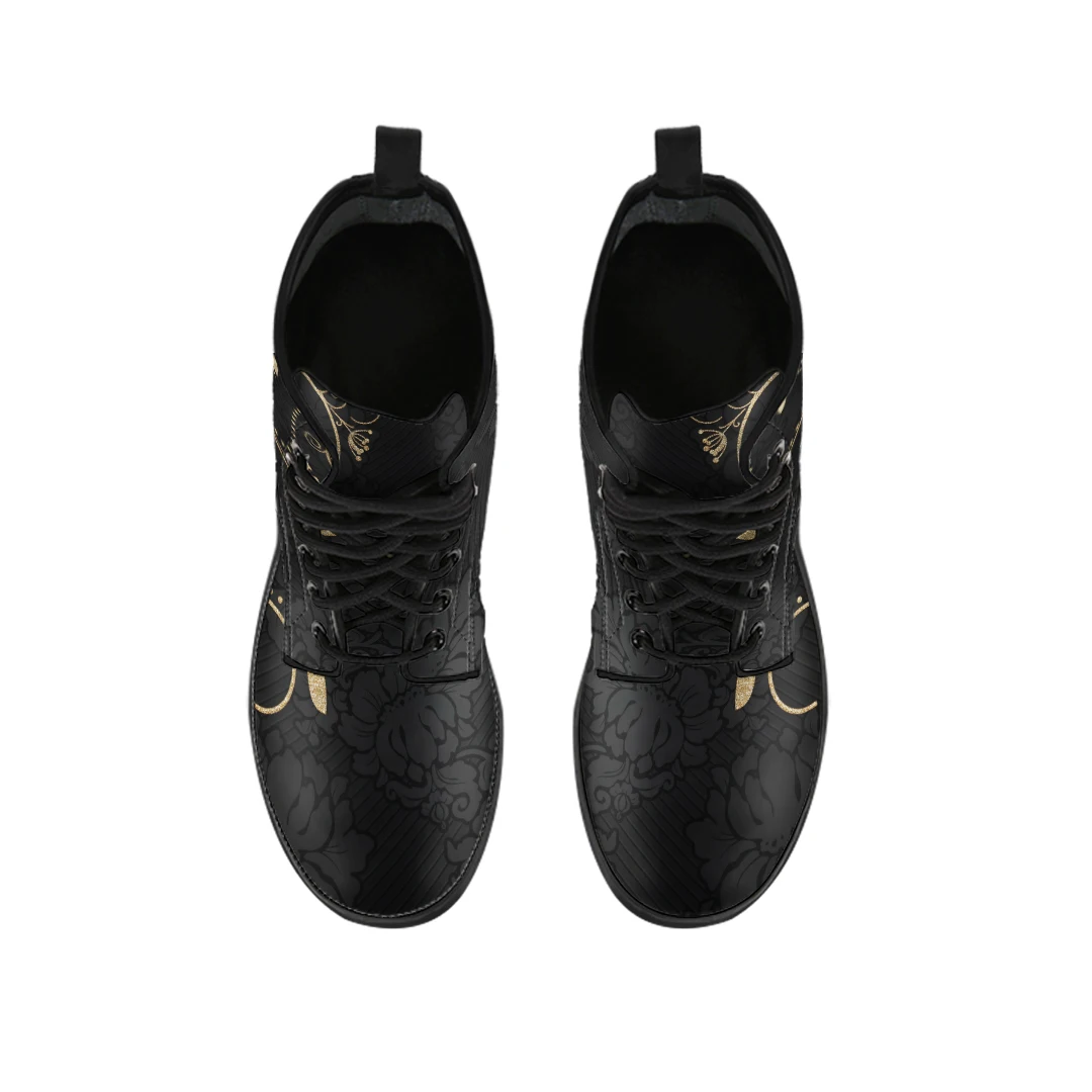 Casual Female Short Boots Street PU Leatgher All-match Ankle Boots Women's Vulcanized Rubber Sole Durable Shoes Print On Demand