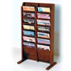 Mahogany Freestanding Magazine Rack 14 Pockets USA  Wood Display 12x22x37 3