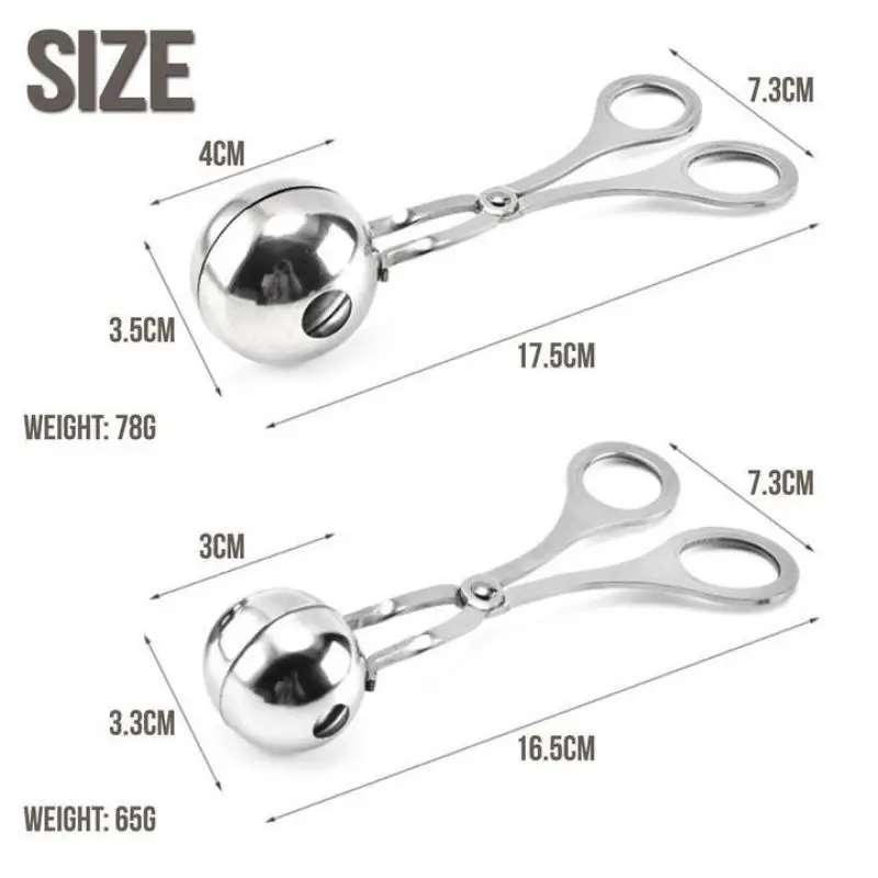 Non-Stick Meatball Maker Mold Kitchen Utensil Spoon Stainless Steel Stuffed Meatball Clip DIY Meat Rice Ball Maker Cooking Tools meatball maker