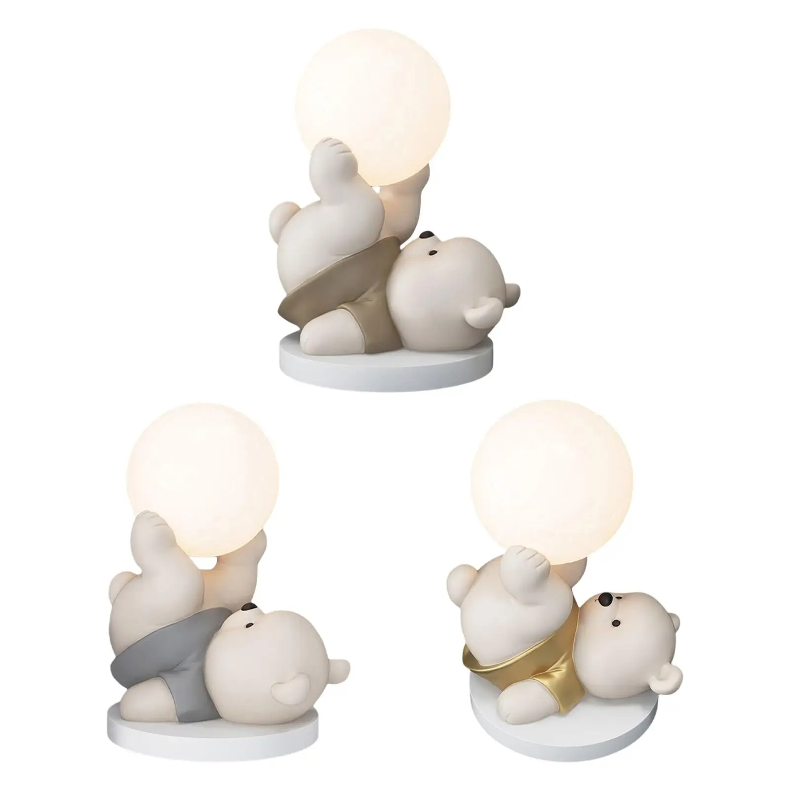 

Cartoon Bear Sculpture Craft Rechargeable Night Light Desktop Decorations Size 6.3Inchx9.8inch