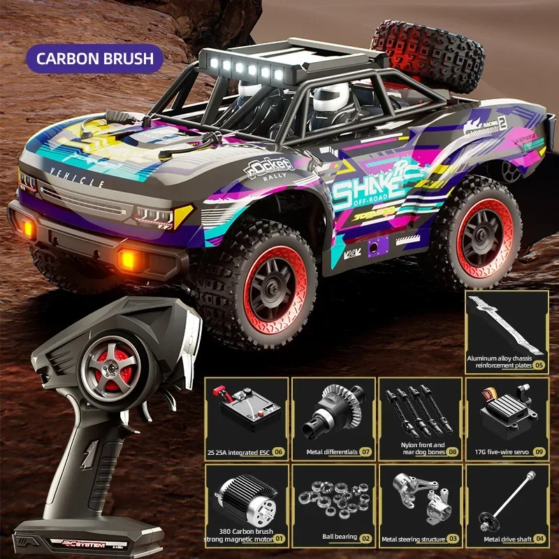 Rc Car Full Size Off-Road Crawler Professional Carbon Brush Remote Control Car High Speed Short Card Adult Racing Toy Gift