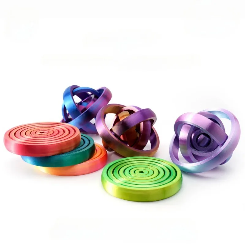 3D Printed Interstellar Decompression Disk Stress Relief Toy Spiral Push Push Music Technological Desk Gadgets Infinite Flip