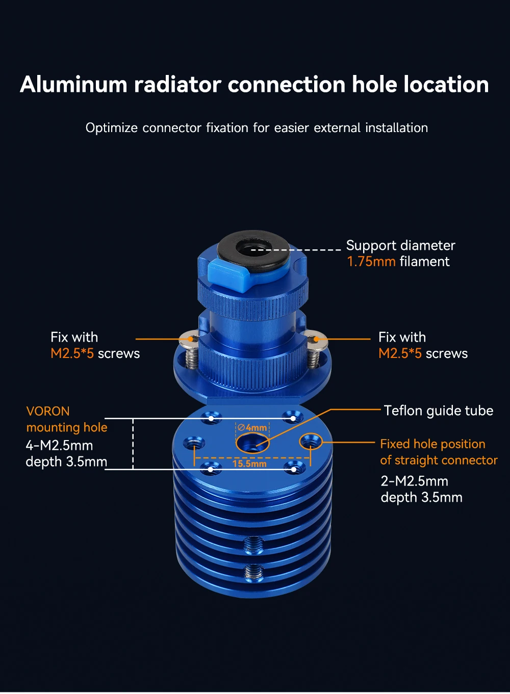 2,0 TZ V6 Bimetall Heat Break Hotend Extruder High Speed Druckkopf Bimetall Heat Break Hotend Extruder High Speed Druckkopf – Detail 9