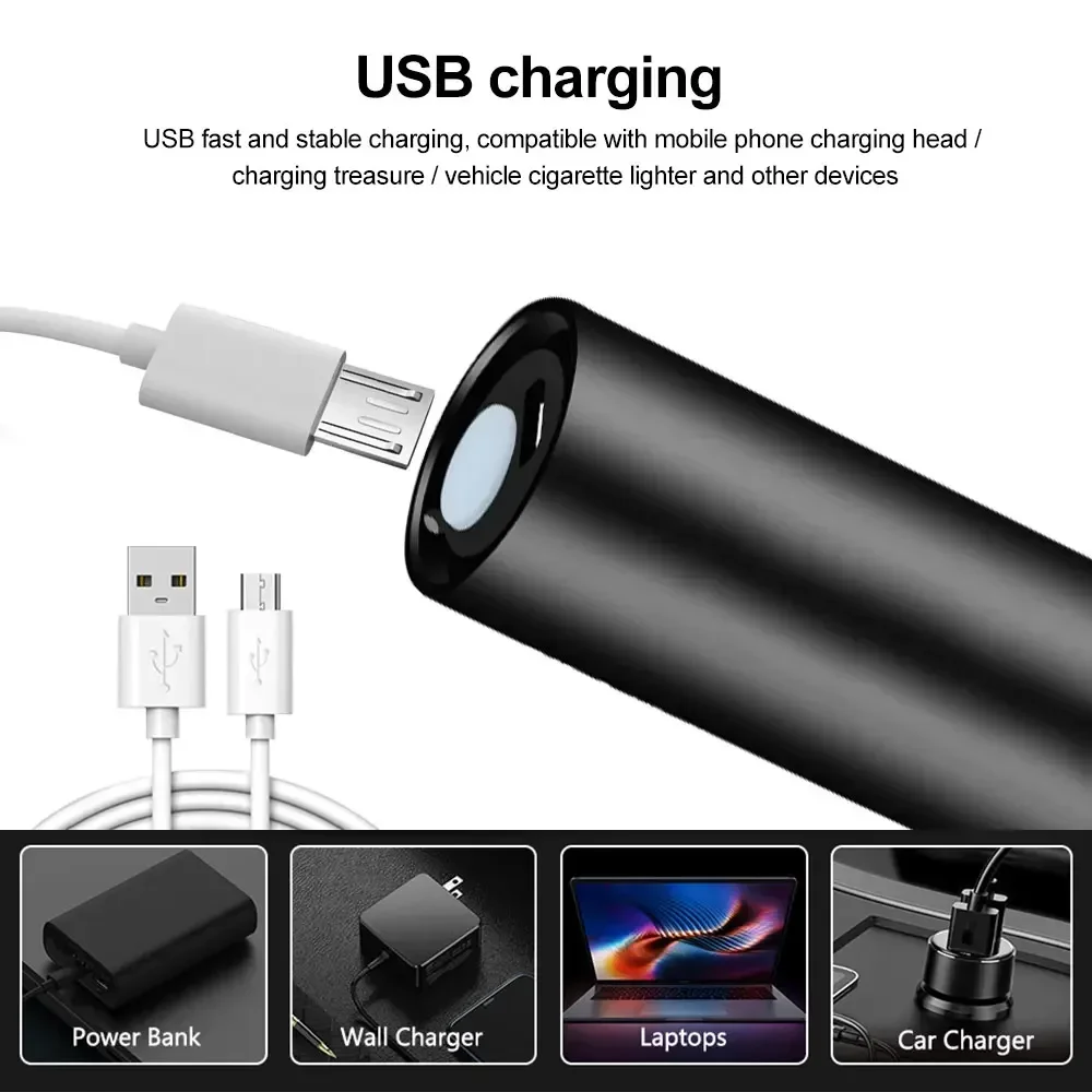 UV Flashlight USB Rechargeable 365nm 3W Ultraviolet Torch For Pets Urine Cat Tinea Money Ore Scorpion Detection