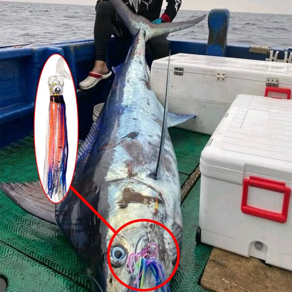 6PCS/Bag Trolling Skirt Tuna Lures 6 inch Deep Sea Saltwater Boat Fishing  Lures for Mahi Marlin Wahoo Billfish Big Game Fishing
