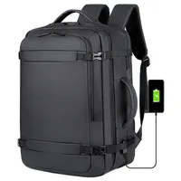 40LExpandable USB Travel Backpack, Flight Approved Carry on Bags for Airplanes,Water Resistant Durable 17-inch backpack men 2