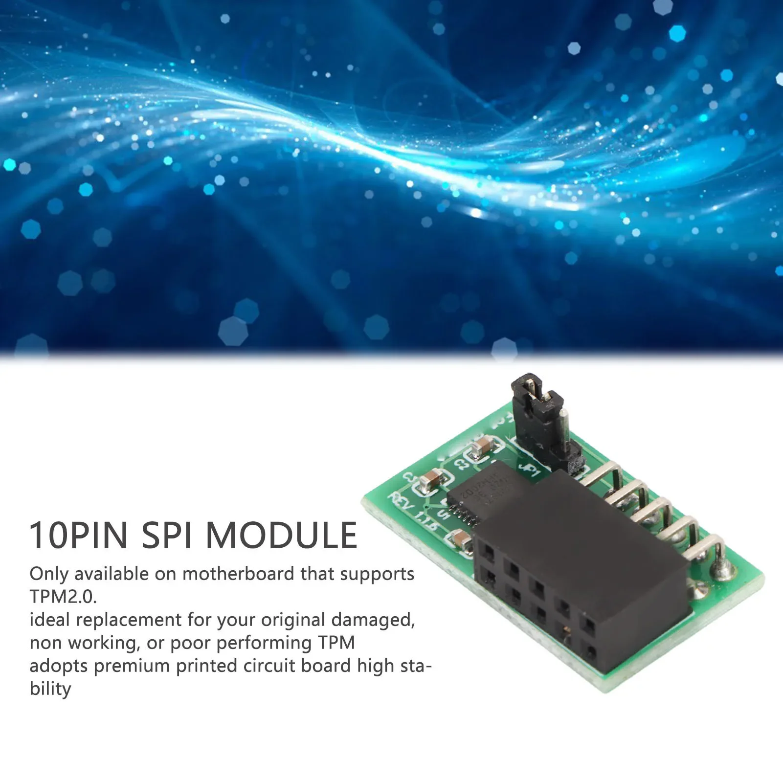 슈퍼마이크로용 TPM 2.0 모듈 10핀 SPI 3.3V 9670 칩셋 고안전성 안정적 보안 모듈