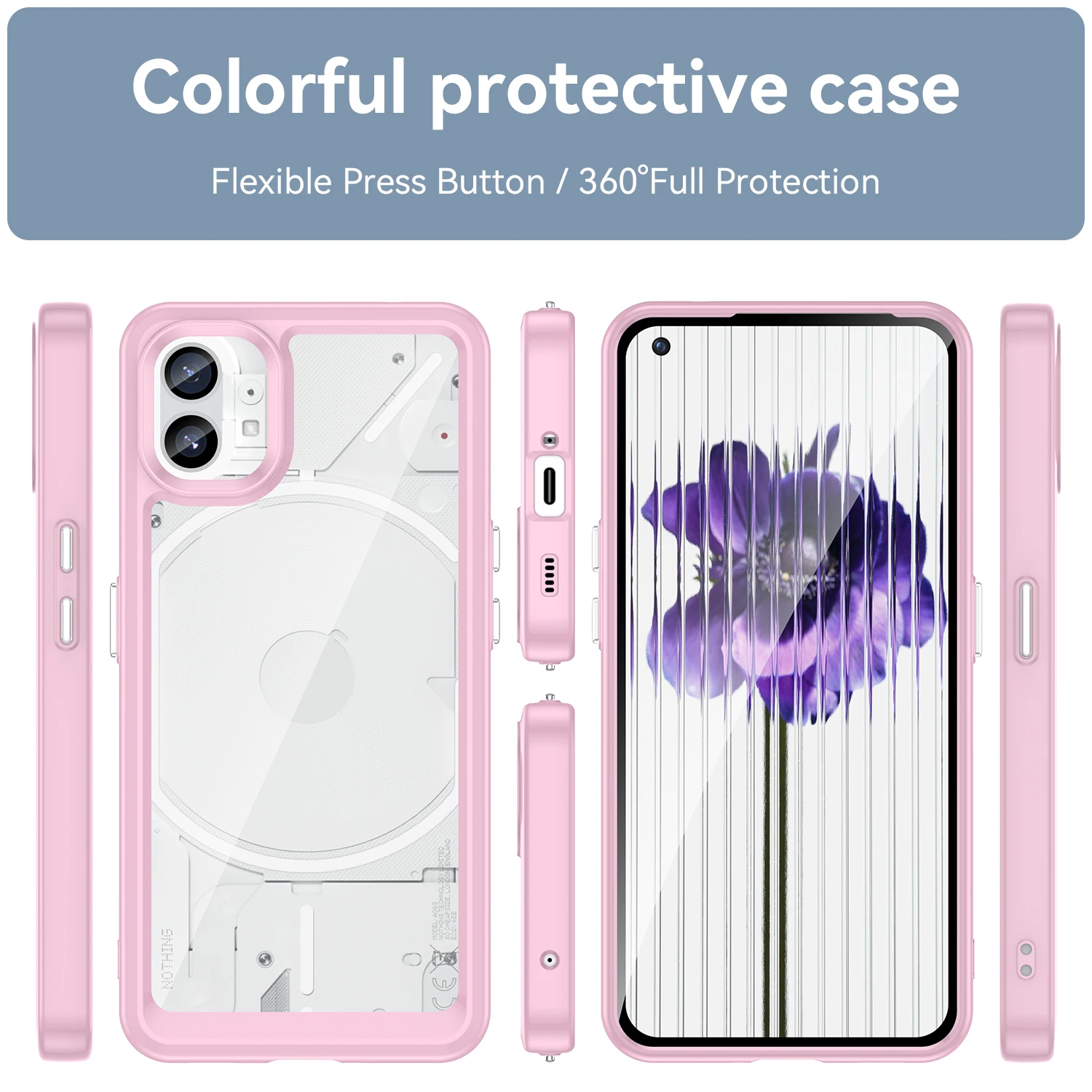 Transparent Cases For ( Nothing Phone 1 ) covers woman fundas Capa mobile bag Soft border + hard Acrylic back чехол Coque Case - 3