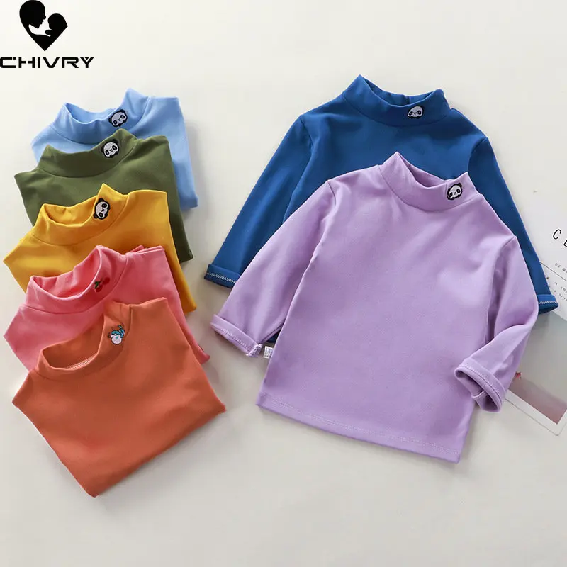

Детские футболки, новинка 2023, весенне-осенняя модная Однотонная футболка для мальчиков и девочек, топы, Детская водолазка, повседневные футболки с длинным рукавом