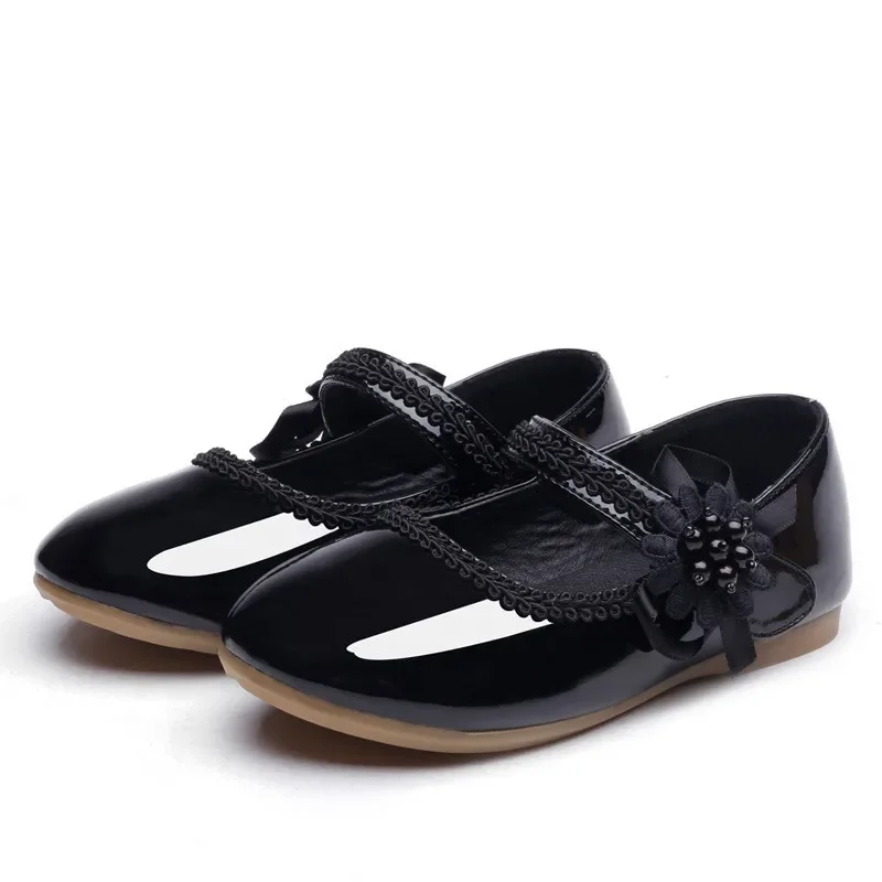 Baby Girls Leather Shoes Flower Kids Shoes Princess Cocktail Party Wedding Dress 1 2 3 4 5 6 7T