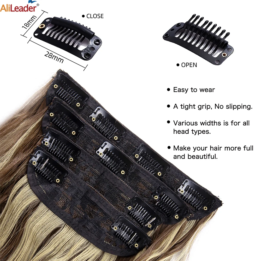 4Pcs/Set Synthetic Clip In Hair Extensions 11Color Long Wavy Clip-In Hairpieces
