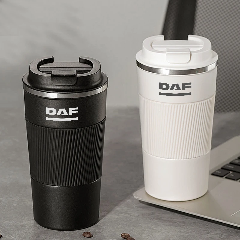 

For DAF XF 95 105 CF LF VAN 510ml Stainless Steel Coffee Cup Thermal Mug Customize LOGO Non-slip Travel Car Insulated Bottle