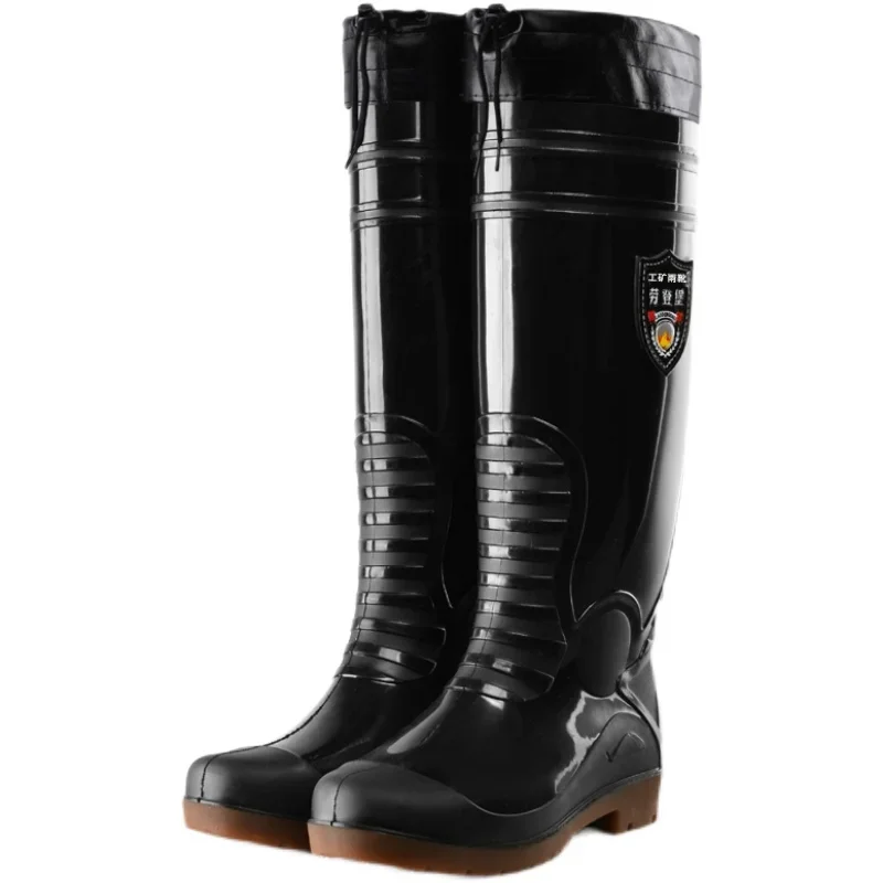45cm Extra High fishing boots Men's Thickened Sole Wear-Resistant Non-Slip Waterproof plus Hose Water Shoes Men's Fishing Rain