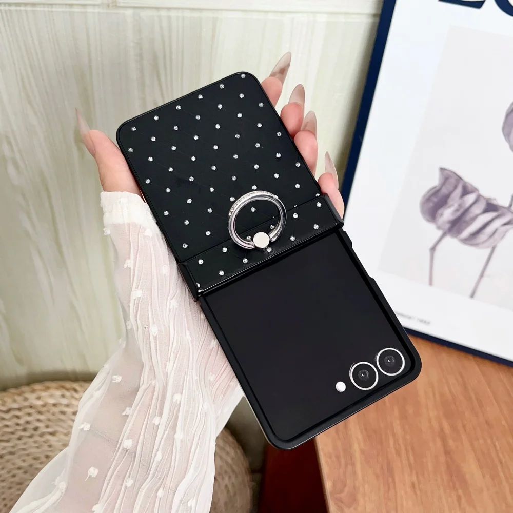 Luxury Glitter Diamond Hinge Case with Ring Bracket