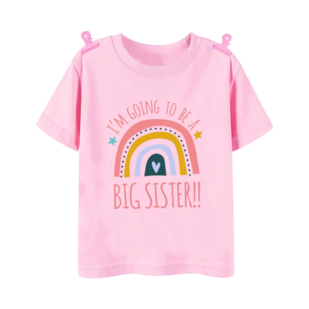 I'm Going To Be A Big Sister Printed Girls Shirt Tee Pregnancy Announcement Kids T-shirt Child Summer Short Sleeve Clothes Tops 5