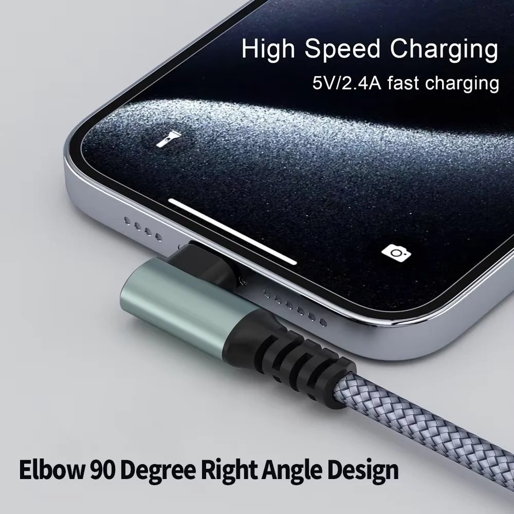 IPhone 10 Charging Cable Right Angled IPhone Charging Cable Pack
