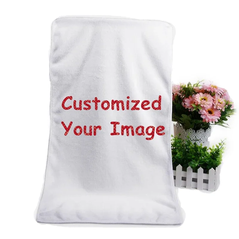 DIY Image Print Bath Towels Personalized Beach Towels Micro Fiber Washcloth Washrag Corporate Gift With