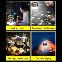 Lampe solaire LED puissante pour Camping, lanternes portables étanches, lumières de secours pour barbecue, randonnée, lanternes de tente rechargeables par USB 5