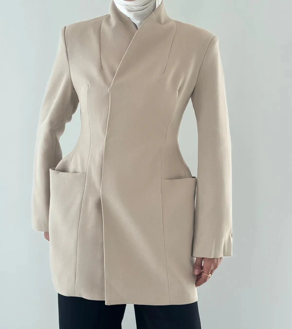 2 Pocket Collarless Blazer (5).jpg