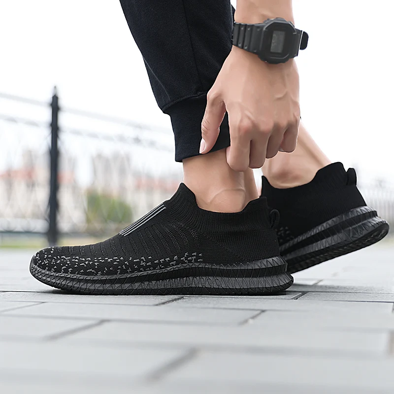 Men's Sneakers Classic Casual Shoes Breathable Mesh Running Sneakers Without Lacing Lightweight Walking Shoes 4