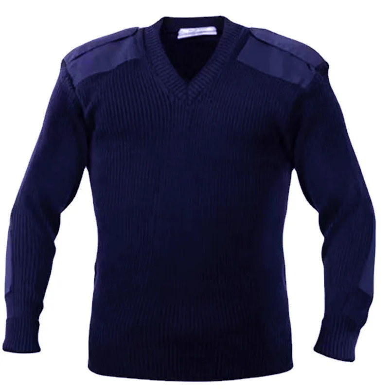 Men's V-Neck Knitted Sweater Wool Blend Long Sleeve Fashionable Slim Fit Warm Autumn Winter Top Cross-Border Style African La... - 4